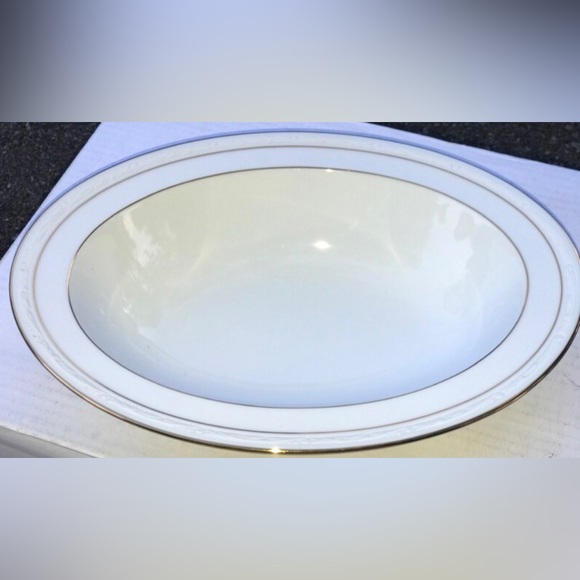 Vintage Discontinued NORITAKE White Scapes LOCKLEIGH Oval Serving Bowl - Picture 9 of 9